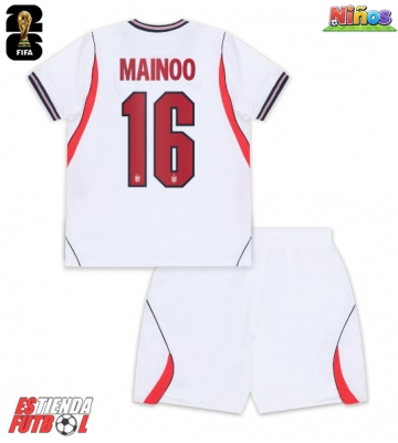 Inglaterra Kobbie Mainoo #16 Primera Equipación Niños Mundial 2026 Manga Corta (+ Pantalones cortos)